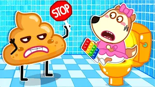 Lucy! Don't Put Toys In The Potty! Bathroom Rules For Children | Kids Cartoon | Wolfoo World