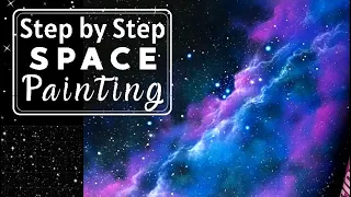 Easy space painting in acrylics / step by step ✨