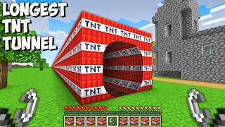 NEVER LIGHT THE LONGEST TNT TUNNEL in Minecraft!!! Where does THE BIGGEST TNT TUNNEL leads?