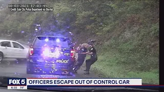 Virginia police officer pulls another cop out of path of out-of-control car | FOX 5 DC