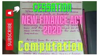 CESSATION RULE (NEW FINANCE ACT 2020)