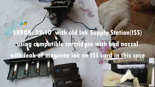 Repair for HP Designjet 500/800 Check/Clean/Replace ink Supply Station (ISS)  Error 22:10