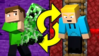 VARJE MINUT BYTER VI PLATS I MINECRAFT (DEATH SWAP #2)