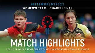 Highlights | Nina Mittelham (GER) vs Soo Wai Yam Minnie (HKG) | WT QF | #ITTFWorlds2022