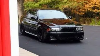 E39 BMW M5 V8 - Custom Exhaust Sounds, Revving, Launch, Burnout Fishtail Powerslide...