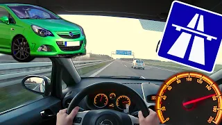 OPEL CORSA (D) 1,2l 80 HP | POV | TOP SPEED  on GERMAN AUTOBAHN | Opel drive Highway