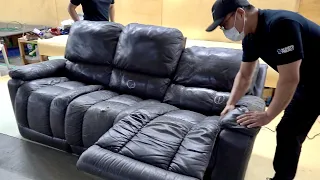 Process of Turning Old Sofa into New One. Korean Sofa Reformer