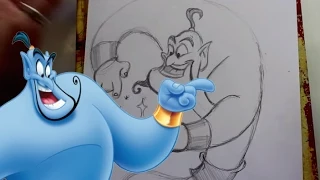 How to Draw GENIE from Disney's  Aladdin - @DramaticParrot
