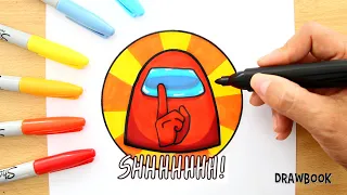 How to draw AMONG US SHHHHHHH! Game Start Logo