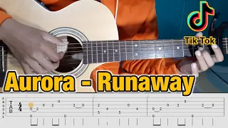 Aurora - RUNAWAY Fingerstyle Guitar Tutorial Tab + Chord