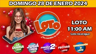 DIARIA 11 AM SORTEO LOTO NICARAGUA | hoy DOMINGO 28 de enero de 2024