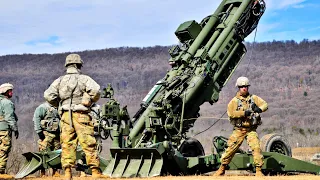 U.S. Army Setup an Attacking Artillery Firing Point to Fire Powerful M777 Howitzer