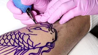 Koi Fish Japanese Tattoo Time Lapse