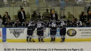 10/20/19 Pensacola Ice Flyers win again against Roanoke  2-1