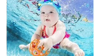 Recopilación de bebes graciosos nadando -  Natación para bebes.