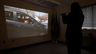 Local journalists try out the use-of-force simulator