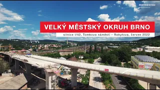 VMO, silnice I/42, Tomkovo náměstí – Rokytova - betonáž mostu nad Maloměřickým náměstím, 2022