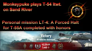 T-54 ltwt. on Sand River: T-55A personal mission LT-4: a forced halt completed with honors