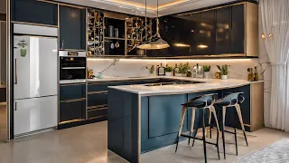 100 Modular Kitchen Design Ideas 2024 Open Kitchen Cabinet Colors | Kitchen Bar Home Interior Design