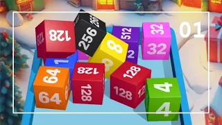 2048 Cube: 3D Merge Mania | Gameplay vol.01 | New Cube: 2048 (Christmas Challenge)