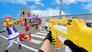 Nerf War | Amusement Park Battle 27 (Nerf First Person Shooter)