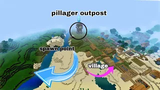 huge minecraft pe village and pillager outpost  seed 👍