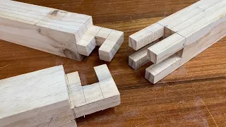 Amazing Handmade Woodworking Techniques - How To Build A Dining Table With Strong Triple Wood Joint