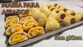 MASSA PARA SALGADOS ASSADOS  SEM GLÚTEN DE FESTA | ENROLADINHOS, ESFIHAS