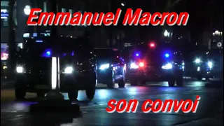 convoi du Président Emmanuel Macron dans Paris