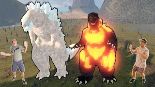 SUPER BATALHA DO GODZILLA DE LAVA vs GODZILLA DE GELO!! - Roblox Kaiju Universe