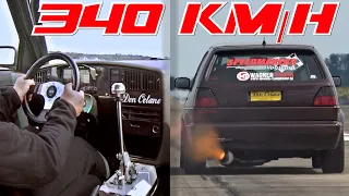 1300HP VW Golf 2 BIG Turbo - Fastest Golf in the world - 340kmh WORLD RECORD