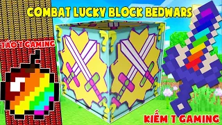 MINI GAME : COMBAT LUCKY BLOCK BEDWARS ** QUẢ TÁO VÀ THANH KIẾM T GAMING SIÊU VIP NHƯNG VẪN THUA ??