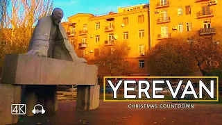 Walking Tour in Yerevan, Armenia, Christmas Countdown, Dec 11, 2023, 4K 60fps