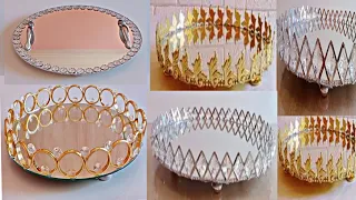 اكثر من 4 موديلات لطقم صواني تقديم باستعمال المريا والأشياء الرخيصة /بلاطو تقديم diy glass tray