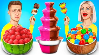 Chocolate Fountain Fondue Challenge | Eating Only Sweets & Snacks by RATATA