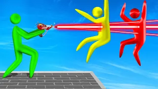 TRIPLE LASER CANNON vs. STICK FIGURES! (Super Smash)