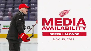 Red Wings head coach Derek Lalonde previews Detroit vs Columbus