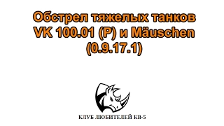 Обстрел тяжелых танков VK 100.01 (P) и Mäuschen (0.9.17.1)