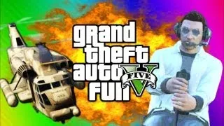 GTA 5 Online Funny Moments Gameplay 6 - Airfield Trolling, Cargobob, Car Heist (Multiplayer)