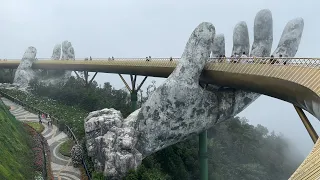 The incredible Golden Bridge at Ba Na Hills Resort 🇻🇳 Da Nang, Vietnam 2023