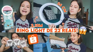 RING LIGHT de 26cm por 22 REAIS na SHOPEE!😱 Abrindo comprinhas e testando! #3