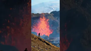 Lava Show at #perlan🌋 Volcano #eruption in Iceland, #geldingadalir 🔥#shorts #nature #museum