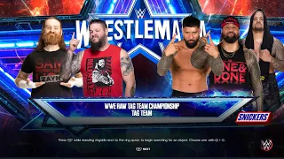 WWE 2K23 Pre wrestlemania Undisputed wwe tag team title match Owens & Zayn vs The Usos