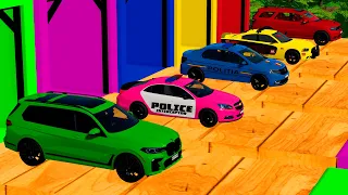 TRANSPORTING BMW, CHEVROLET, DACIA, DODGE POLICE CARS! - Farming Simulator 22