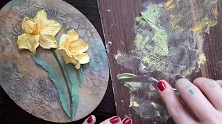 Нарцисс в технике скульптурная живопись