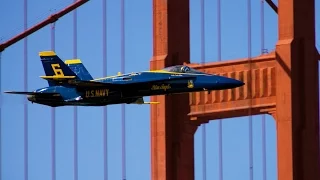 Blue Angels buzz Golden Gate Bridge