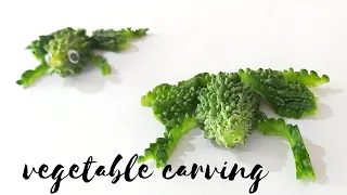 VEGETABLE CARVING | FROG | BITTER GOURD | EASY | DIY | CUTE | #18 @ArtHighlights