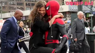 Spiderman filming with Zendaya and Tom Holland!