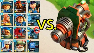 Boom Beach⚓ EVERY Troop vs. MAX. Boom Cannon! - Lazortron Special | #BoomBeachAllTroopsVersus