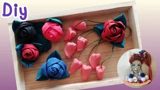 How to make flowers roses felt from fabric Ep.20/diy/handmade/how to/easy flowers/kanzashi flower/